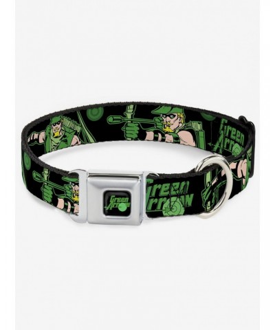 DC Comics Justice League Green Arrow Action Poses Seatbelt Buckle Dog Collar $9.96 Pet Collars