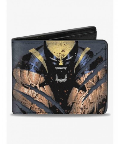Marvel X-Men Wolverine Clawing Pose Splatter Bifold Wallet $8.15 Wallets