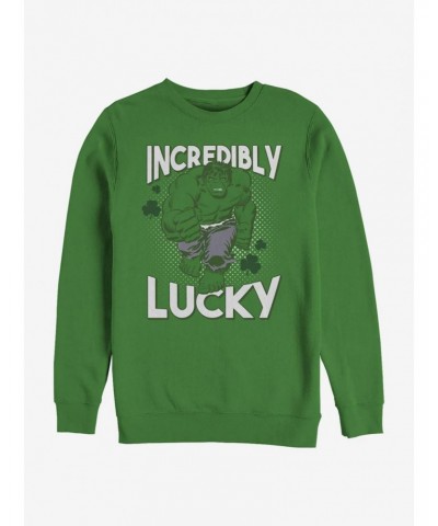 Marvel The Hulk Incredibly Lucky Crew Sweatshirt $8.86 Sweatshirts