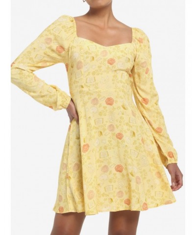 Disney Beauty And The Beast Floral Long-Sleeve Dress $19.65 Dresses