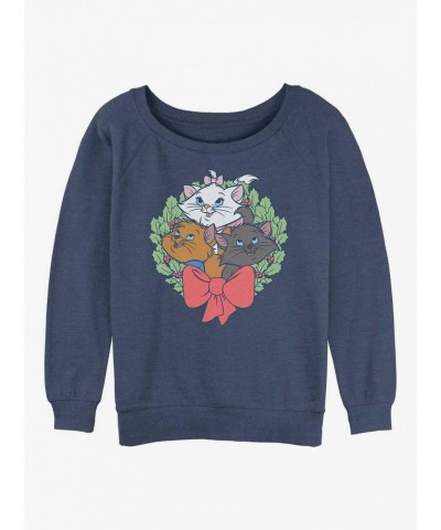 Disney The Aristocats Kitten Wreath Girls Slouchy Sweatshirt $12.99 Sweatshirts