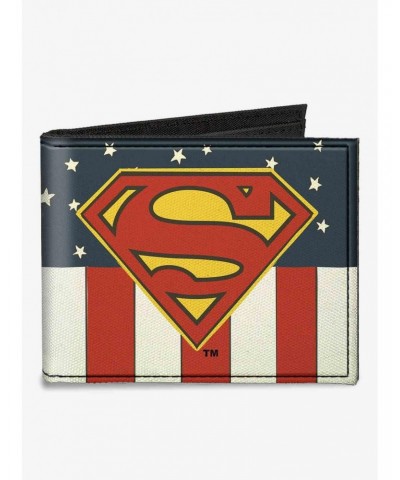 DC Comics Superman Shield Americana Canvas Bifold Wallet $9.82 Wallets